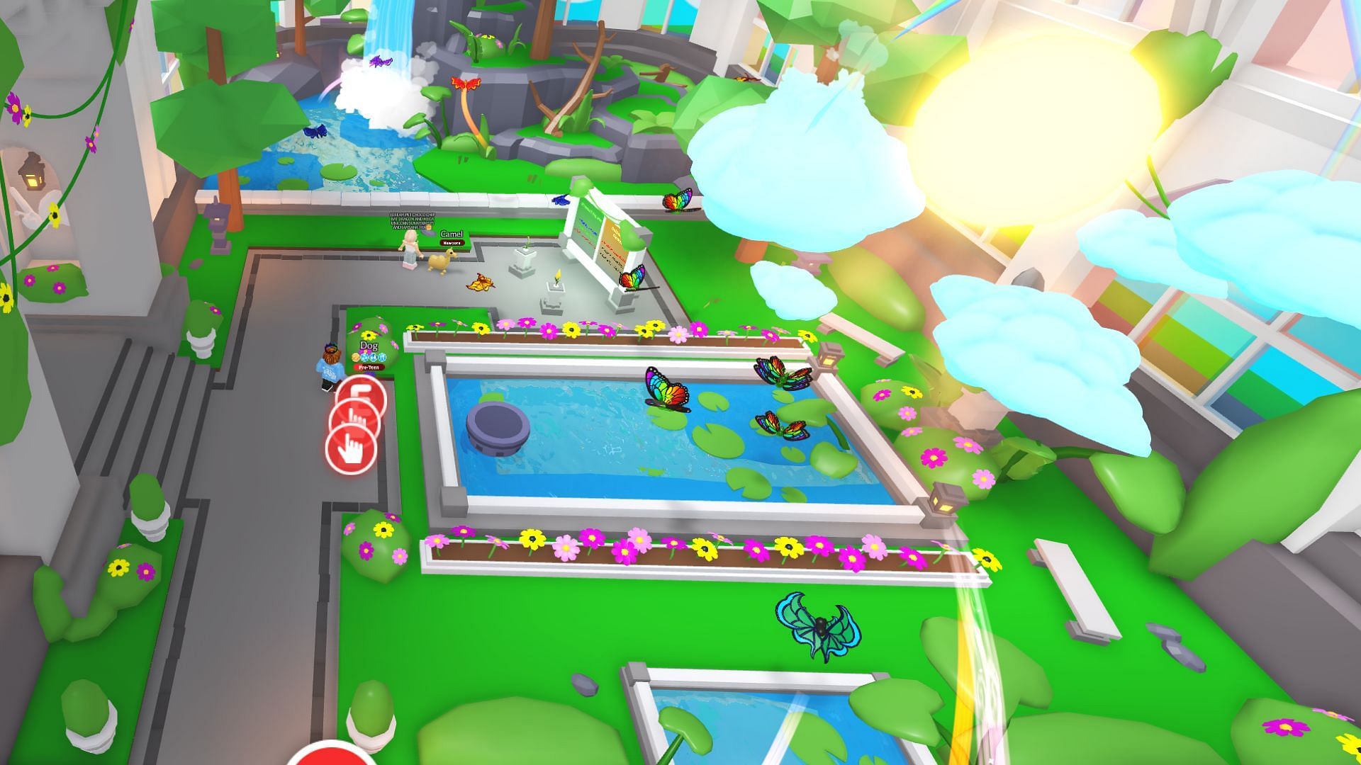 You can get butterflies from the Sanctuary (Image via Roblox)